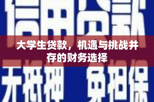 九江大学生贷款，机遇与挑战并存的财务选择