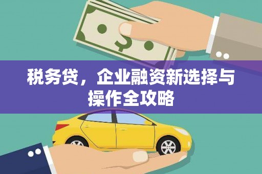 九江税务贷，企业融资新选择与操作全攻略