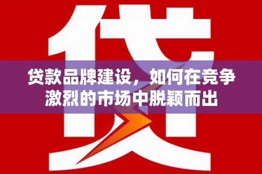 九江贷款品牌建设，如何在竞争激烈的市场中脱颖而出