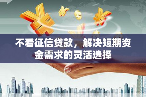 九江不看征信贷款，解决短期资金需求的灵活选择
