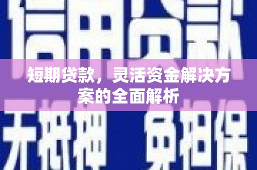 九江短期贷款，灵活资金解决方案的全面解析