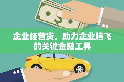 九江企业经营贷，助力企业腾飞的关键金融工具