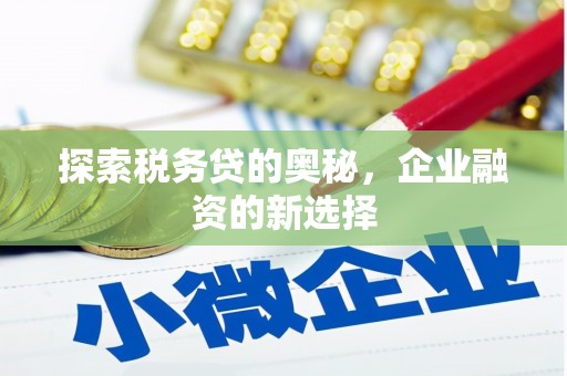 九江探索税务贷的奥秘，企业融资的新选择