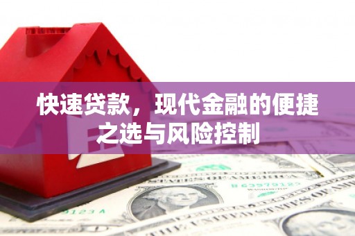 九江快速贷款，现代金融的便捷之选与风险控制