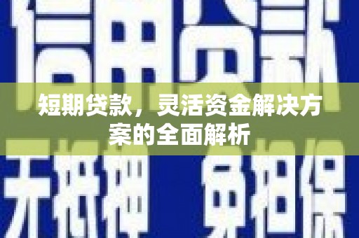 九江短期贷款，灵活资金解决方案的全面解析