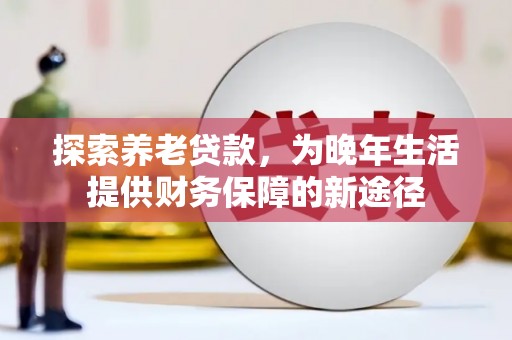 九江探索养老贷款，为晚年生活提供财务保障的新途径