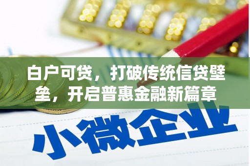 九江白户可贷，打破传统信贷壁垒，开启普惠金融新篇章