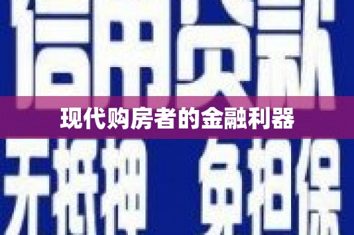 九江现代购房者的金融利器
