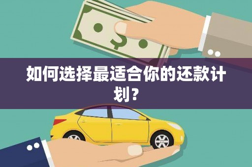 九江如何选择最适合你的还款计划？